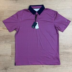 Maelreg Polo Mens Large Abstract Golf Club Short Sleeve Performance Polo Stretch
